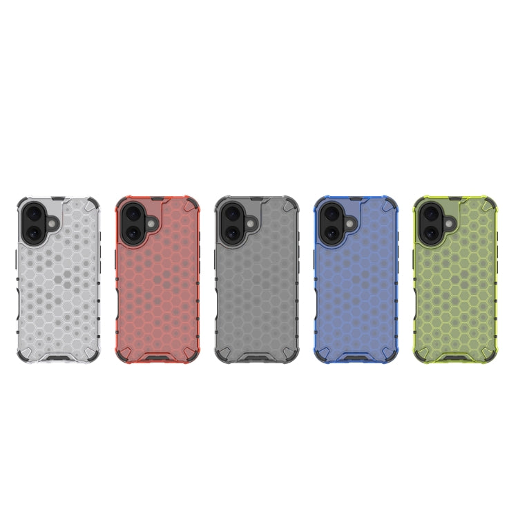 For iPhone 16 Plus Honeycomb Shockproof Phone Case(Blue) - iPhone 16 Plus Cases by PMC TechLife | Online Shopping South Africa | PMC TechLife | Buy Now Pay Later Mobicred