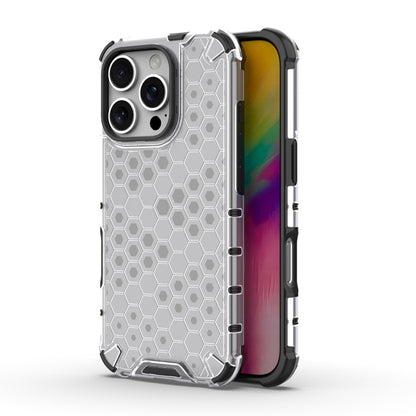 For iPhone 16 Pro Honeycomb Shockproof Phone Case(White) - iPhone 16 Pro Cases by PMC Jewellery | Online Shopping South Africa | PMC Jewellery | Buy Now Pay Later Mobicred