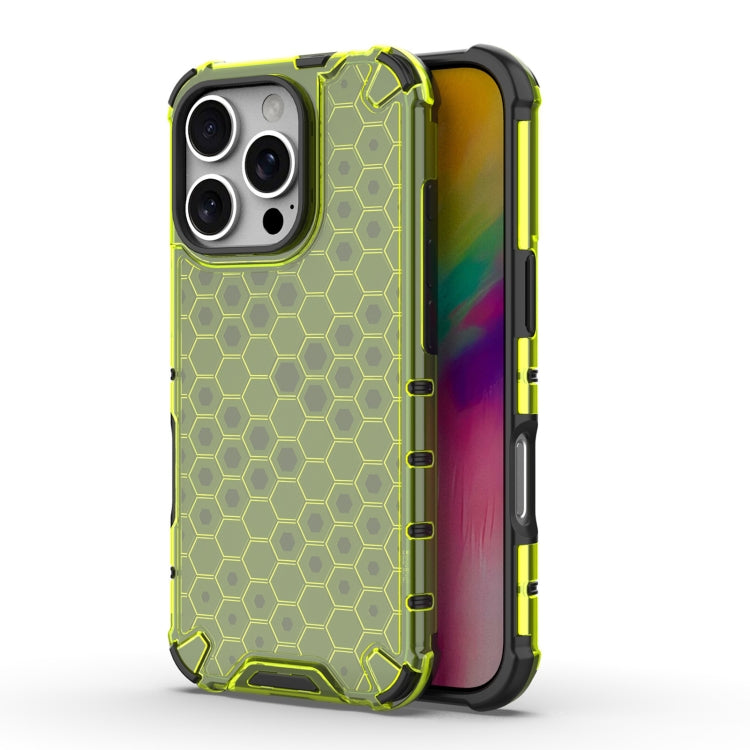 For iPhone 16 Pro Honeycomb Shockproof Phone Case(Green) - iPhone 16 Pro Cases by PMC Jewellery | Online Shopping South Africa | PMC Jewellery | Buy Now Pay Later Mobicred