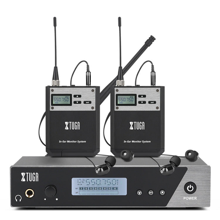 XTUGA  IEM1100 Professional Wireless In Ear Monitor System 2 BodyPacks(UK Plug) - Microphone by XTUGA | Online Shopping South Africa | PMC Jewellery | Buy Now Pay Later Mobicred