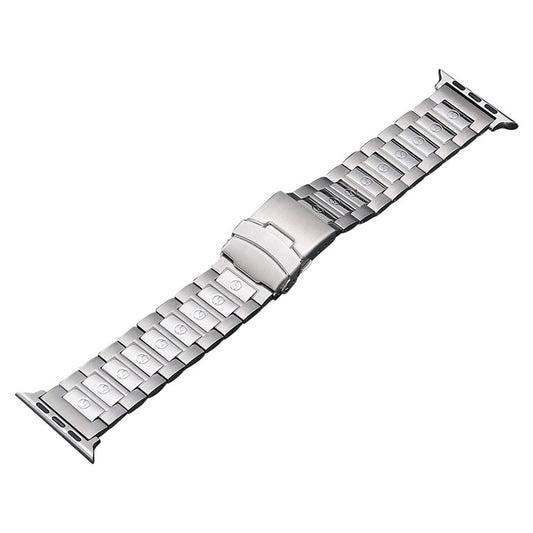 For Apple Watch SE 40mm Safety Buckle Titanium Steel Watch Band(Silver) - Watch Bands by PMC Jewellery | Online Shopping South Africa | PMC Jewellery