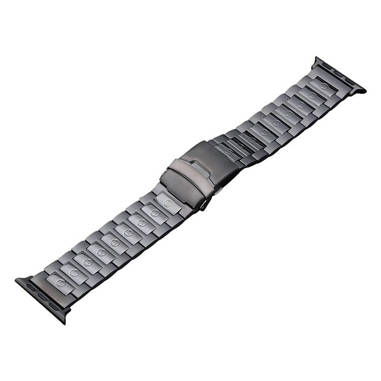 For Apple Watch Series 3 42mm Safety Buckle Titanium Steel Watch Band(Grey) - Watch Bands by PMC Jewellery | Online Shopping South Africa | PMC Jewellery