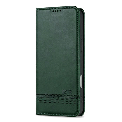 For iPhone 16 AZNS Magnetic Calf Texture Flip Leather Phone Case(Dark Green) - iPhone 16 Cases by AZNS | Online Shopping South Africa | PMC Jewellery | Buy Now Pay Later Mobicred