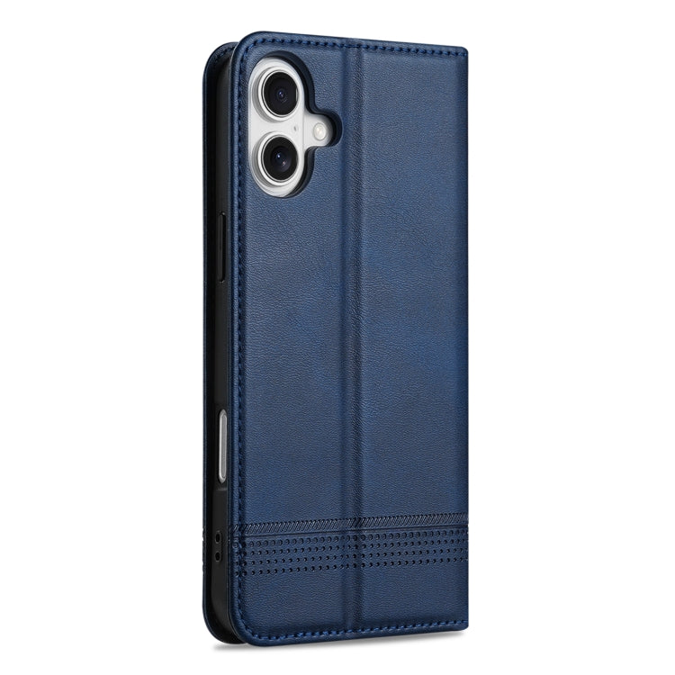 For iPhone 16 AZNS Magnetic Calf Texture Flip Leather Phone Case(Dark Blue) - iPhone 16 Cases by AZNS | Online Shopping South Africa | PMC Jewellery | Buy Now Pay Later Mobicred