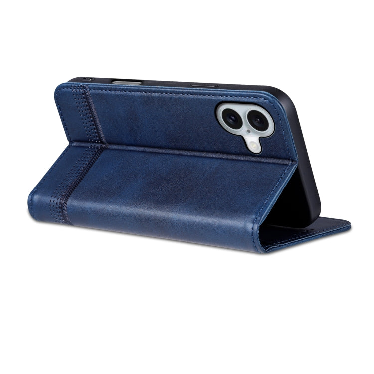 For iPhone 16 AZNS Magnetic Calf Texture Flip Leather Phone Case(Dark Blue) - iPhone 16 Cases by AZNS | Online Shopping South Africa | PMC Jewellery | Buy Now Pay Later Mobicred