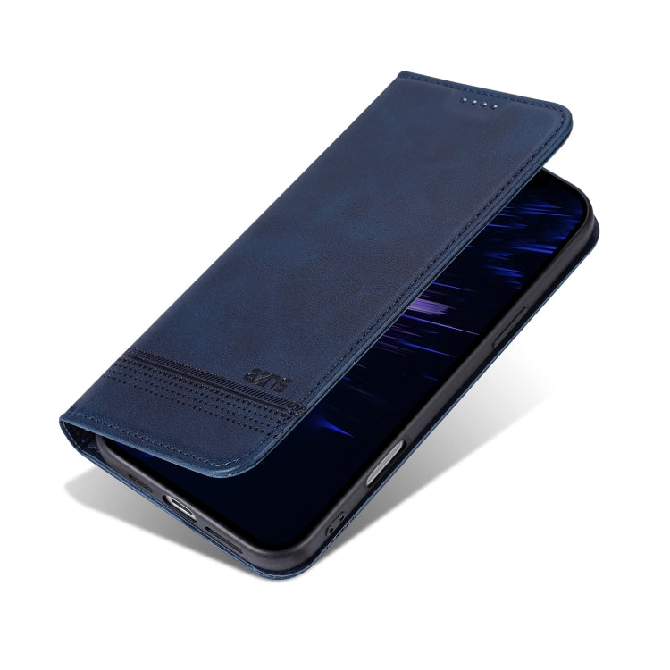 For iPhone 16 AZNS Magnetic Calf Texture Flip Leather Phone Case(Dark Blue) - iPhone 16 Cases by AZNS | Online Shopping South Africa | PMC Jewellery | Buy Now Pay Later Mobicred