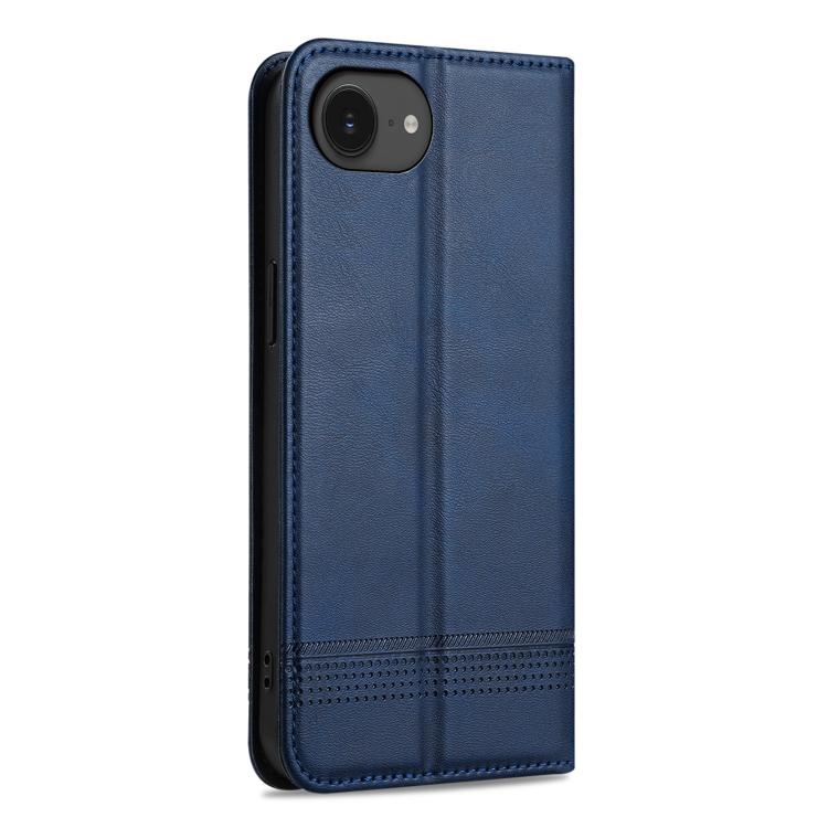 For iPhone 16e AZNS Magnetic Calf Texture Flip Leather Phone Case(Dark Blue) - free shipping - PMC TechLife - Order now!