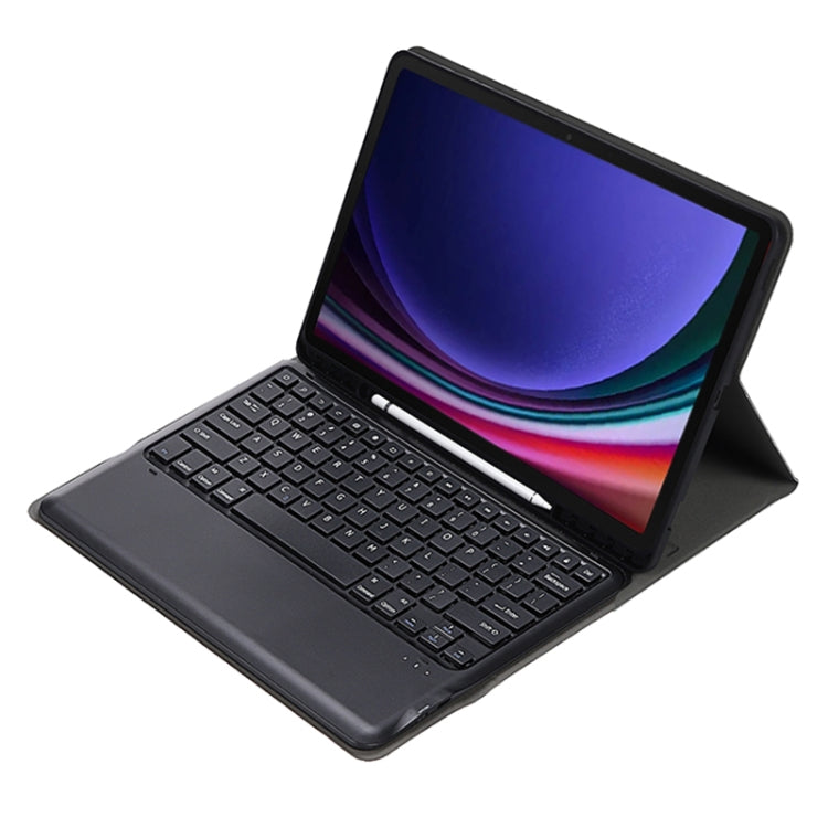 For Samsung Galaxy Tab S9 FE+ A810B Pen Slot Detachable Bluetooth Keyboard Leather Tablet Case(Black) - Samsung Keyboard by PMC TechLife | Online Shopping South Africa | PMC TechLife
