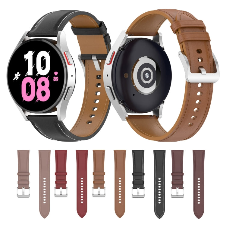 For Samsung Galaxy Watch 6 / 6 Classic Leather Replacement Watch Band(Red) - free shipping - PMc TechLife - Order now!