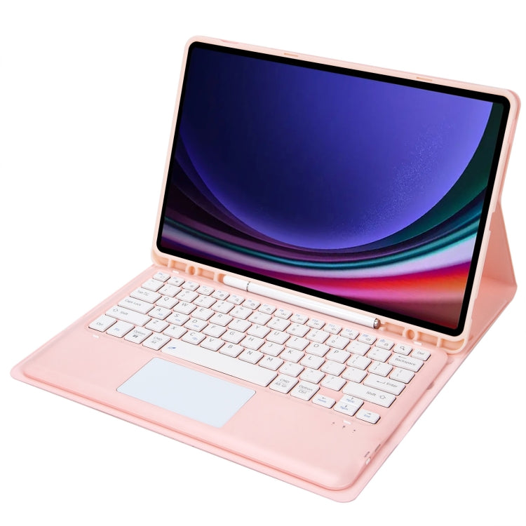 For Samsung Galaxy Tab S9+ A810B-A Touch Pad Detachable Bluetooth Keyboard Leather Tablet Case(Pink) - Samsung Keyboard by PMC TechLife | Online Shopping South Africa | PMC TechLife