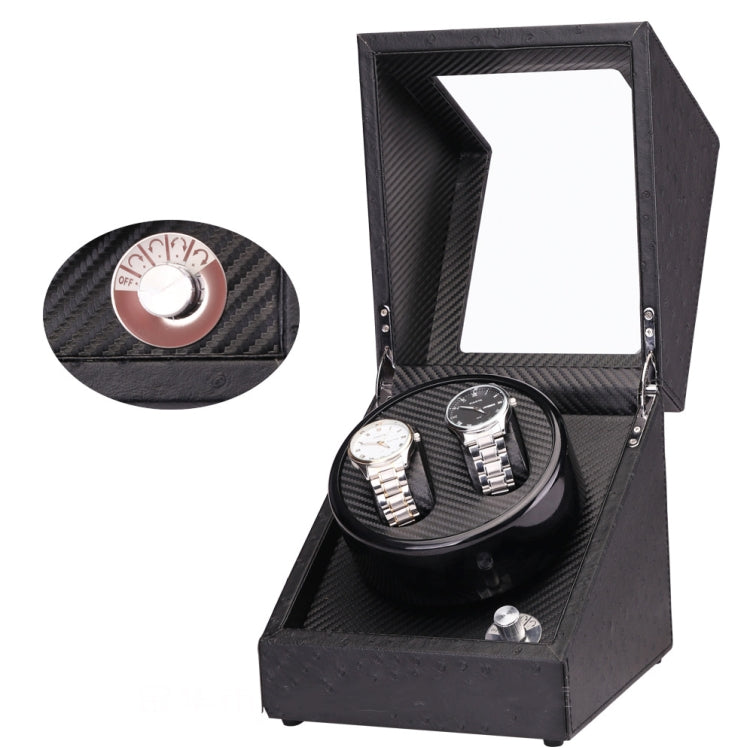 5 Gear Mechanical Automatic Watch Box Electric Motor Watch Shaker, US Plug, Style:Ostrich Pattern(Black) - free shipping - PMC TechLife - Order now!