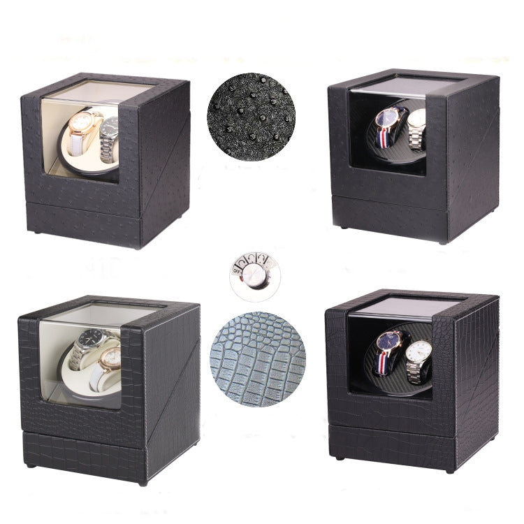 5 Gear Mechanical Automatic Watch Box Electric Motor Watch Shaker, US Plug, Style:Ostrich Pattern(White) - free shipping - PMC TechLife - Order now!