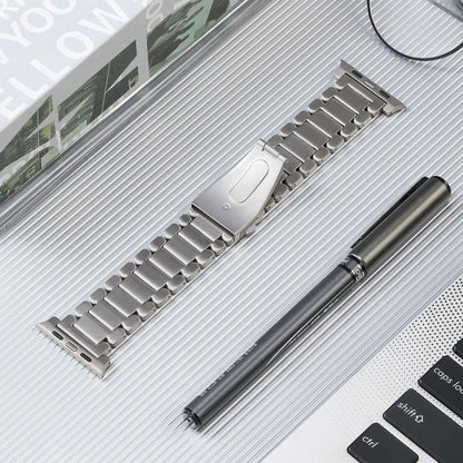 For Apple Watch Series 7 45mm Five Beads Titanium Steel Watch Band(Silver) - Watch Bands by PMC Jewellery | Online Shopping South Africa | PMC Jewellery