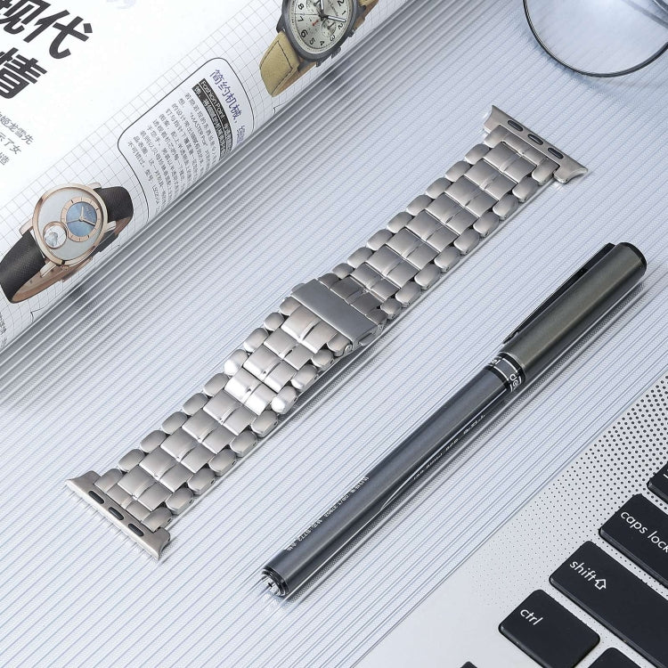 For Apple Watch SE 40mm Five Beads Titanium Steel Watch Band(Silver) - Watch Bands by PMC TechLife | Online Shopping South Africa | PMC TechLife