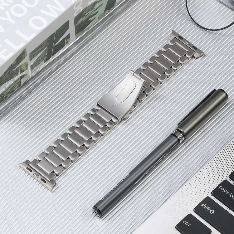 For Apple Watch SE 40mm Five Beads Titanium Steel Watch Band(Silver) - Watch Bands by PMC TechLife | Online Shopping South Africa | PMC TechLife