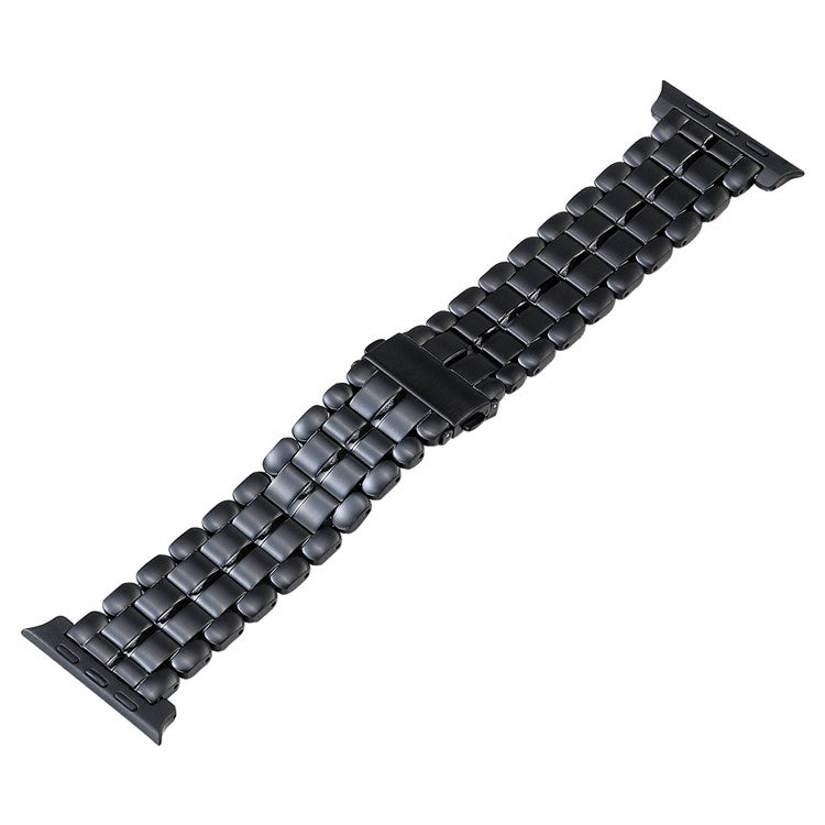 For Apple Watch SE 44mm Five Beads Titanium Steel Watch Band(Black) - Watch Bands by PMC TechLife | Online Shopping South Africa | PMC TechLife
