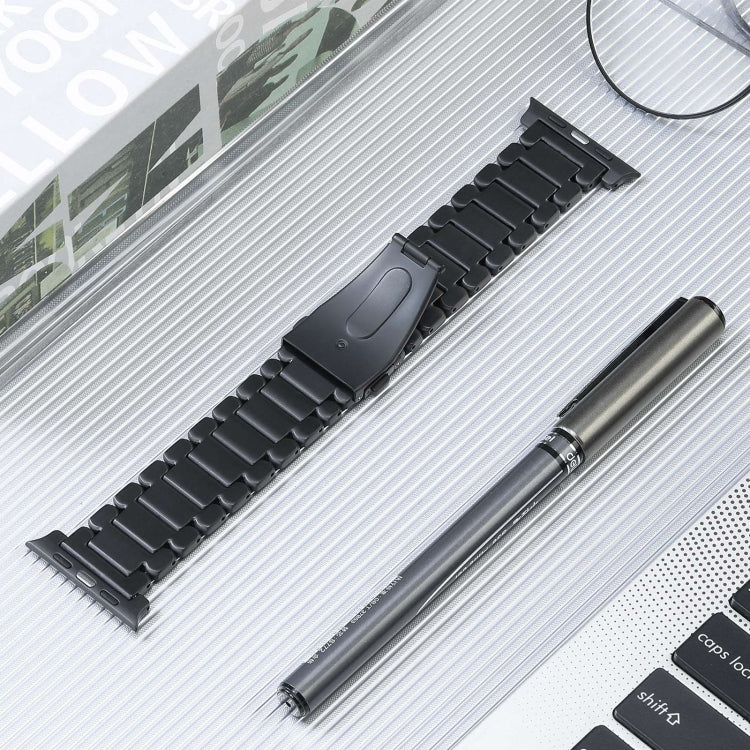 For Apple Watch 42mm Five Beads Titanium Steel Watch Band(Black) - Watch Bands by PMC TechLife | Online Shopping South Africa | PMC TechLife