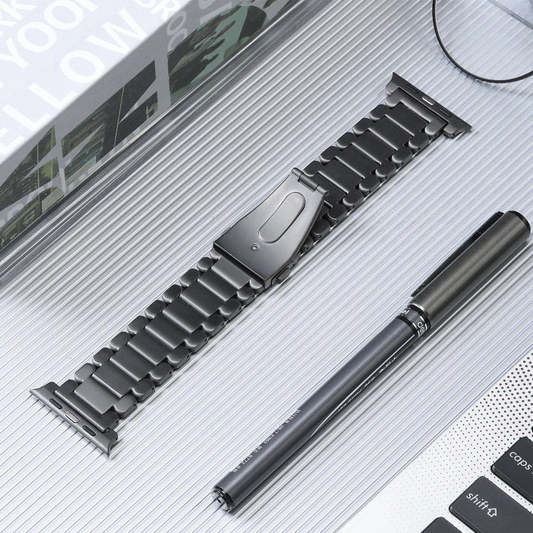 For Apple Watch 42mm Five Beads Titanium Steel Watch Band(Grey) - Watch Bands by PMC TechLife | Online Shopping South Africa | PMC TechLife | Buy Now Pay Later Mobicred