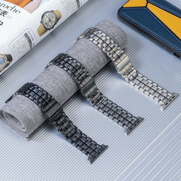 For Apple Watch SE 40mm Five Beads Titanium Steel Watch Band(Silver) - Watch Bands by PMC TechLife | Online Shopping South Africa | PMC TechLife