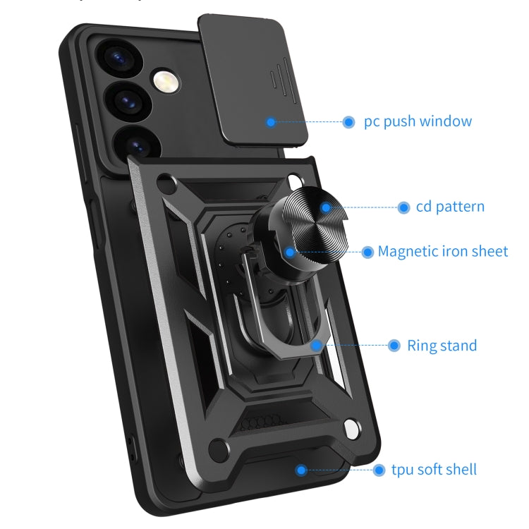For Samsung Galaxy S24+ 5G Sliding Camera Cover Design TPU+PC Phone Case(Silver) - Galaxy S24+ 5G Cases by PMC TechLife | Online Shopping South Africa | PMC TechLife