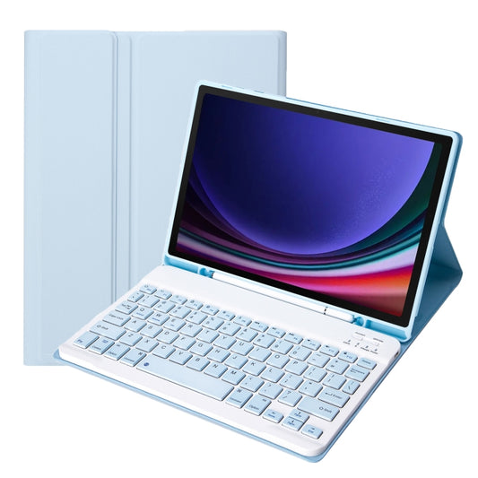 For Samsung Galaxy Tab S9 FE A710B Candy Color TPU Bluetooth Keyboard Leather Tablet Case with Pen Holder(Ice Blue) - Samsung Keyboard by PMC Jewellery | Online Shopping South Africa | PMC Jewellery