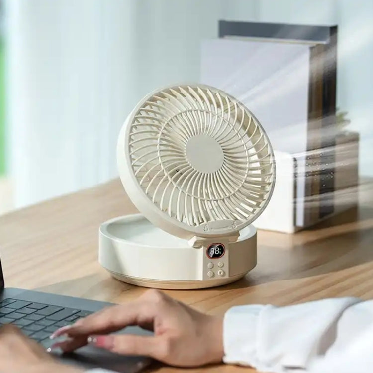 WSK302 4000mAh Swivel Head Wall Mounted Fan with Night Light(White) - Electric Fans by PMC TechLife | Online Shopping South Africa | PMC TechLife | Buy Now Pay Later Mobicred