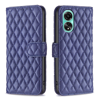 For OPPO A78 4G Diamond Lattice Wallet Flip Leather Phone Case(Blue) - OPPO Cases by PMC Jewellery | Online Shopping South Africa | PMC Jewellery | Buy Now Pay Later Mobicred