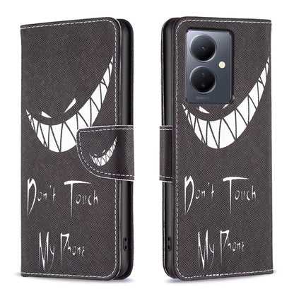 For vivo Y78 5G Colored Drawing Pattern Leather Phone Case(Smirk) - vivo Cases by PMC Jewellery | Online Shopping South Africa | PMC Jewellery | Buy Now Pay Later Mobicred
