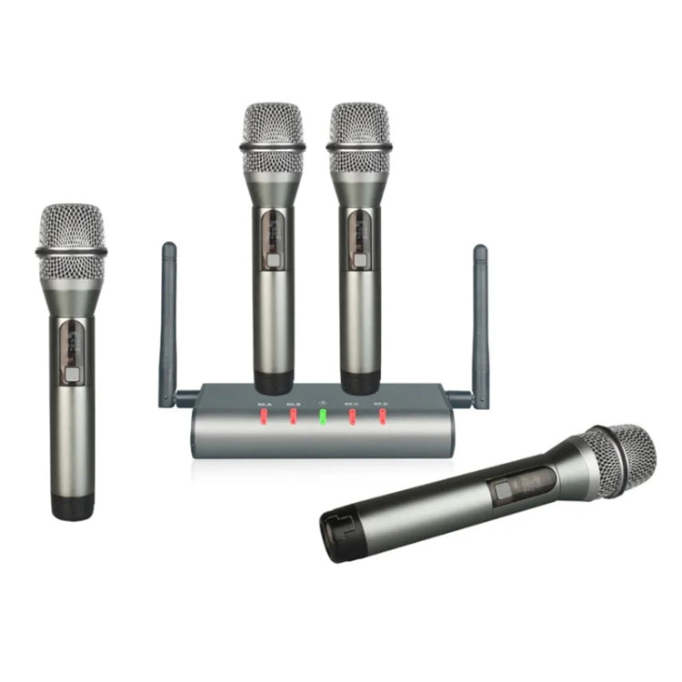 XTUGA U-F4600 Professional 4-Channel UHF Wireless Microphone System with 4 Handheld Microphone(UK Plug) - Microphone by XTUGA | Online Shopping South Africa | PMC TechLife | Buy Now Pay Later Mobicred