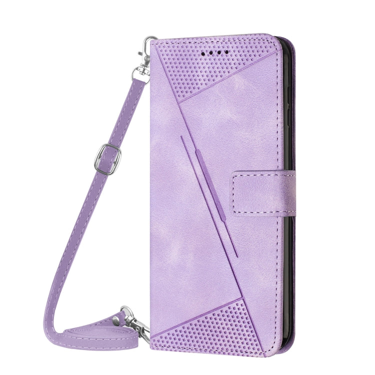 For Motorola Edge 2024 Dream Triangle Leather Phone Case with Lanyard(Purple) - Motorola Cases by PMC Jewellery | Online Shopping South Africa | PMC Jewellery | Buy Now Pay Later Mobicred