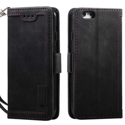 For iPhone 16e Retro Splicing Horizontal Flip Leather Phone Case(Black) - iPhone 16e Cases by PMC Jewellery | Online Shopping South Africa | PMC Jewellery | Buy Now Pay Later Mobicred