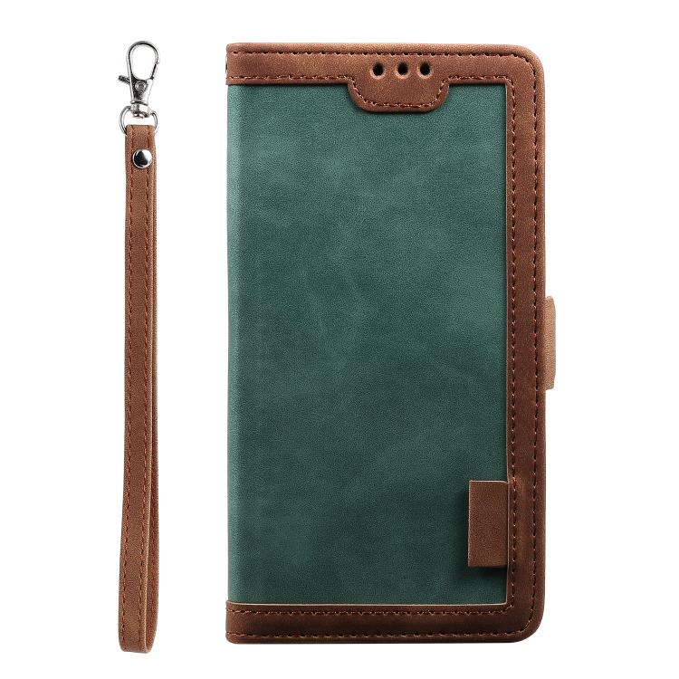 For iPhone 16e Retro Splicing Horizontal Flip Leather Phone Case(Green) - iPhone 16e Cases by PMC TechLife | Online Shopping South Africa | PMC TechLife | Buy Now Pay Later Mobicred