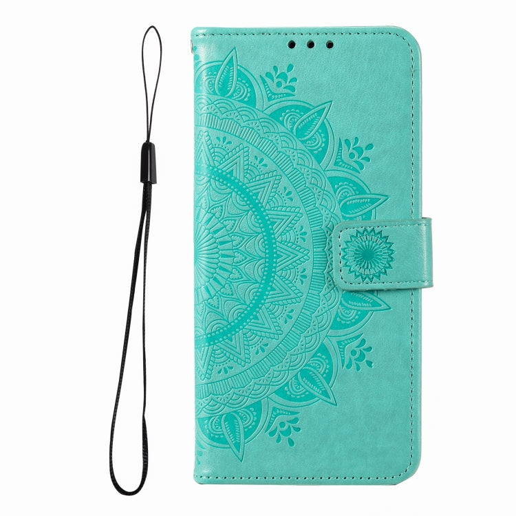 For iPhone 16 Pro Max Totem Flower Embossed Leather Phone Case(Green) - iPhone 16 Pro Max Cases by PMC TechLife | Online Shopping South Africa | PMC TechLife | Buy Now Pay Later Mobicred