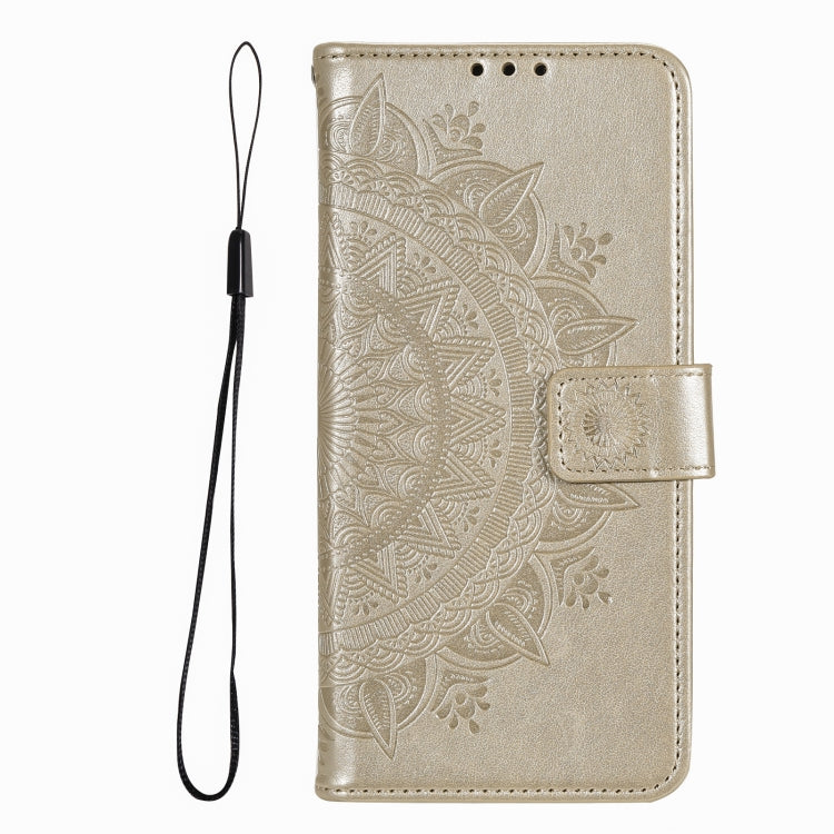 For iPhone 16 Pro Max Totem Flower Embossed Leather Phone Case(Gold) - iPhone 16 Pro Max Cases by PMC TechLife | Online Shopping South Africa | PMC TechLife | Buy Now Pay Later Mobicred