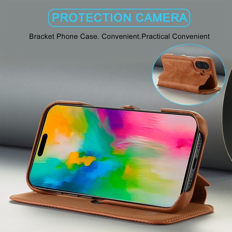 For iPhone 16 Plus LC.IMEEKE Hon Ancient Series Flip Leather Phone Case(Brown) - free shipping - PMC Jewellery - Order now!