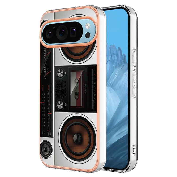 For Google Pixel 9 / 9 Pro Electroplating Dual-side IMD Phone Case(Retro Radio) - Google Cases by PMC Jewellery | Online Shopping South Africa | PMC Jewellery | Buy Now Pay Later Mobicred