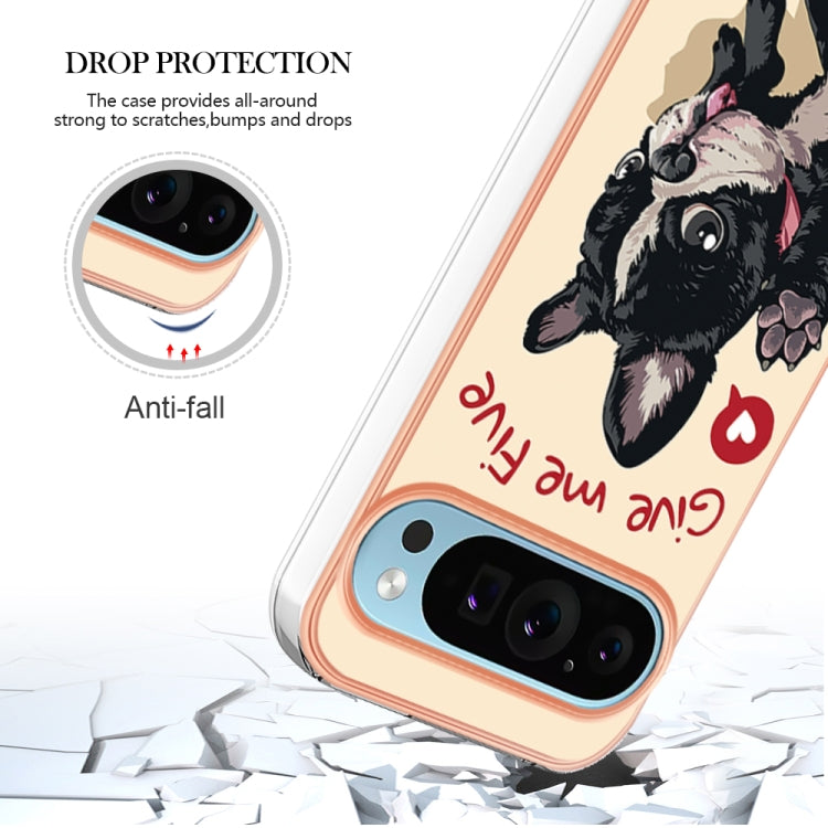 For Google Pixel 9 / 9 Pro Electroplating Dual-side IMD Phone Case(Lucky Dog) - Google Cases by PMC TechLife | Online Shopping South Africa | PMC TechLife | Buy Now Pay Later Mobicred