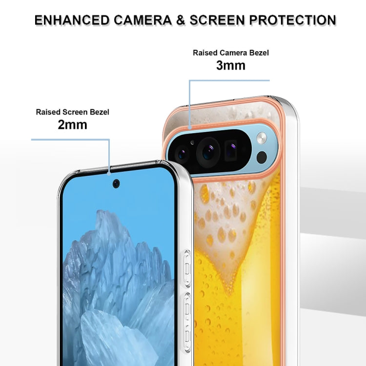 For Google Pixel 9 / 9 Pro Electroplating Dual-side IMD Phone Case(Draft Beer) - Google Cases by PMC Jewellery | Online Shopping South Africa | PMC Jewellery | Buy Now Pay Later Mobicred