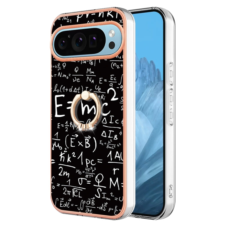 For Google Pixel 9 / 9 Pro Electroplating Dual-side IMD Phone Case with Ring Holder(Equation) - Google Cases by PMC Jewellery | Online Shopping South Africa | PMC Jewellery | Buy Now Pay Later Mobicred