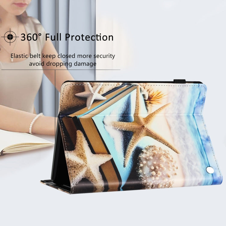 For Amazon Kindle Fire HD 8 2020 2022 Sewing Litchi Texture Smart Leather Tablet Case(Starfish) - Amazon by PMC TechLife | Online Shopping South Africa | PMC TechLife | Buy Now Pay Later Mobicred