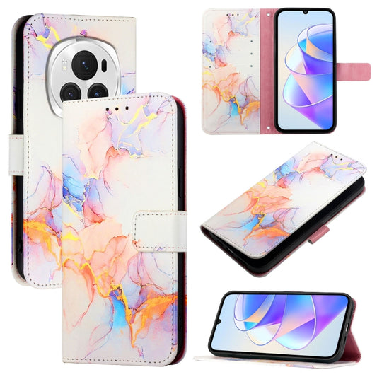 For Honor Magic6 Pro PT003 Marble Pattern Flip Leather Phone Case(Marble White) - Honor Cases by PMC Jewellery | Online Shopping South Africa | PMC Jewellery | Buy Now Pay Later Mobicred