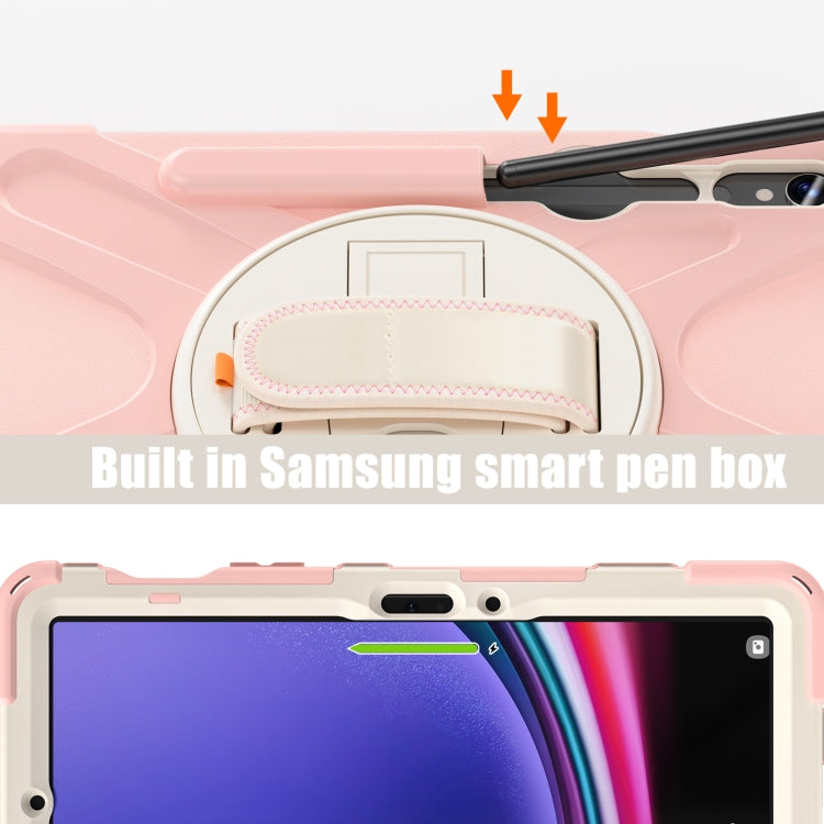 For Galaxy Tab S10 FE / S9 FE / S9 / S8 / S7 Rotatable Kickstand Grip Heavy Duty Hard Rugged Tablet Case(Pink) - Other Galaxy Tab PC by PMC Jewellery | Online Shopping South Africa | PMC Jewellery | Buy Now Pay Later Mobicred
