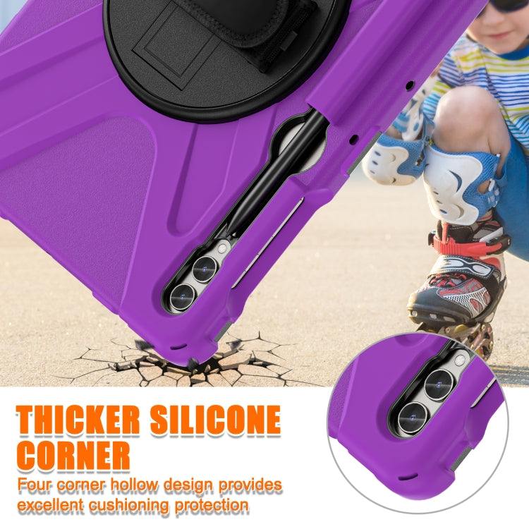 For Samsung Galaxy Tab S9+ / S8+ Rotatable Kickstand Grip Heavy Duty Hard Rugged Tablet Case(Purple) - Other Galaxy Tab PC by PMC Jewellery | Online Shopping South Africa | PMC Jewellery | Buy Now Pay Later Mobicred