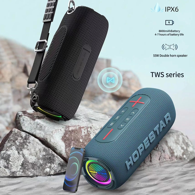 HOPESTAR P32Max 55W IPX6 Waterproof Portable Wireless Bluetooth Speaker(Black) - free shipping - PMC Jewellery - Order now!