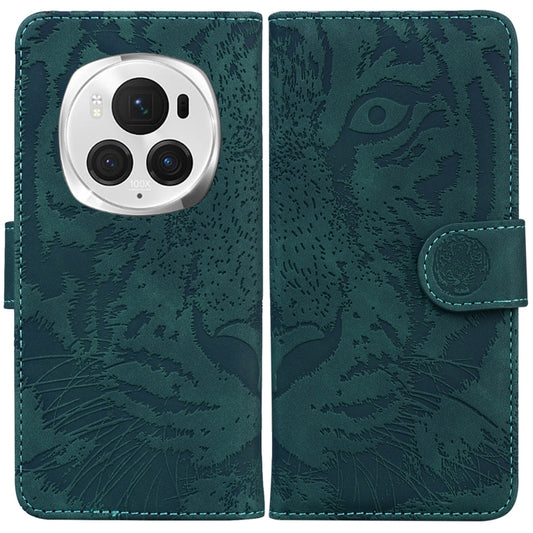 For Honor Magic6 Pro Tiger Embossing Pattern Flip Leather Phone Case(Green) - Honor Cases by PMC Jewellery | Online Shopping South Africa | PMC Jewellery | Buy Now Pay Later Mobicred