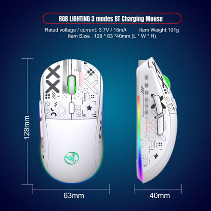 HXSJ T90 RGB Light Three-mode Wireless Gaming Mouse(White) - Wireless Mice by HXSJ | Online Shopping South Africa | PMC Jewellery | Buy Now Pay Later Mobicred