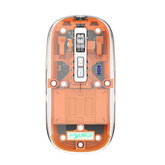 HXSJ T900 Transparent Magnet Three-mode Wireless Gaming Mouse(Orange) - Wireless Mice by HXSJ | Online Shopping South Africa | PMC Jewellery | Buy Now Pay Later Mobicred