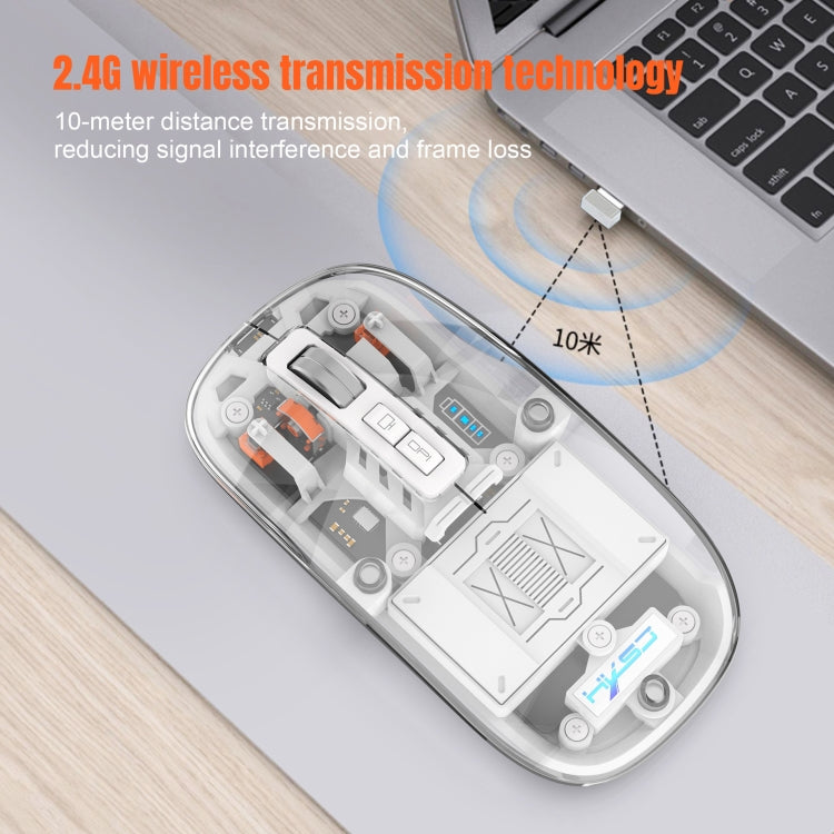 HXSJ T900 Transparent Magnet Three-mode Wireless Gaming Mouse(Bean Green) - Wireless Mice by HXSJ | Online Shopping South Africa | PMC TechLife | Buy Now Pay Later Mobicred