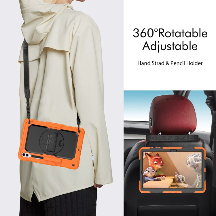 For Samsung Galaxy Tab S10+ / S9+ / S9 FE+ Silicone + PC Tablet Case(Orange+Black) - Galaxy Tab S9+ Cases by PMC Jewellery | Online Shopping South Africa | PMC Jewellery | Buy Now Pay Later Mobicred