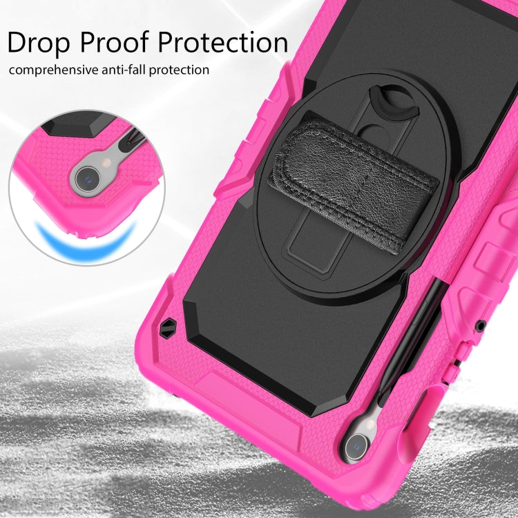 For Samsung Galaxy Tab S9 / S9 FE Silicone Hybrid PC Tablet Protective Case(Rose Red+Black) - Galaxy Tab S9 Cases by PMC Jewellery | Online Shopping South Africa | PMC Jewellery | Buy Now Pay Later Mobicred
